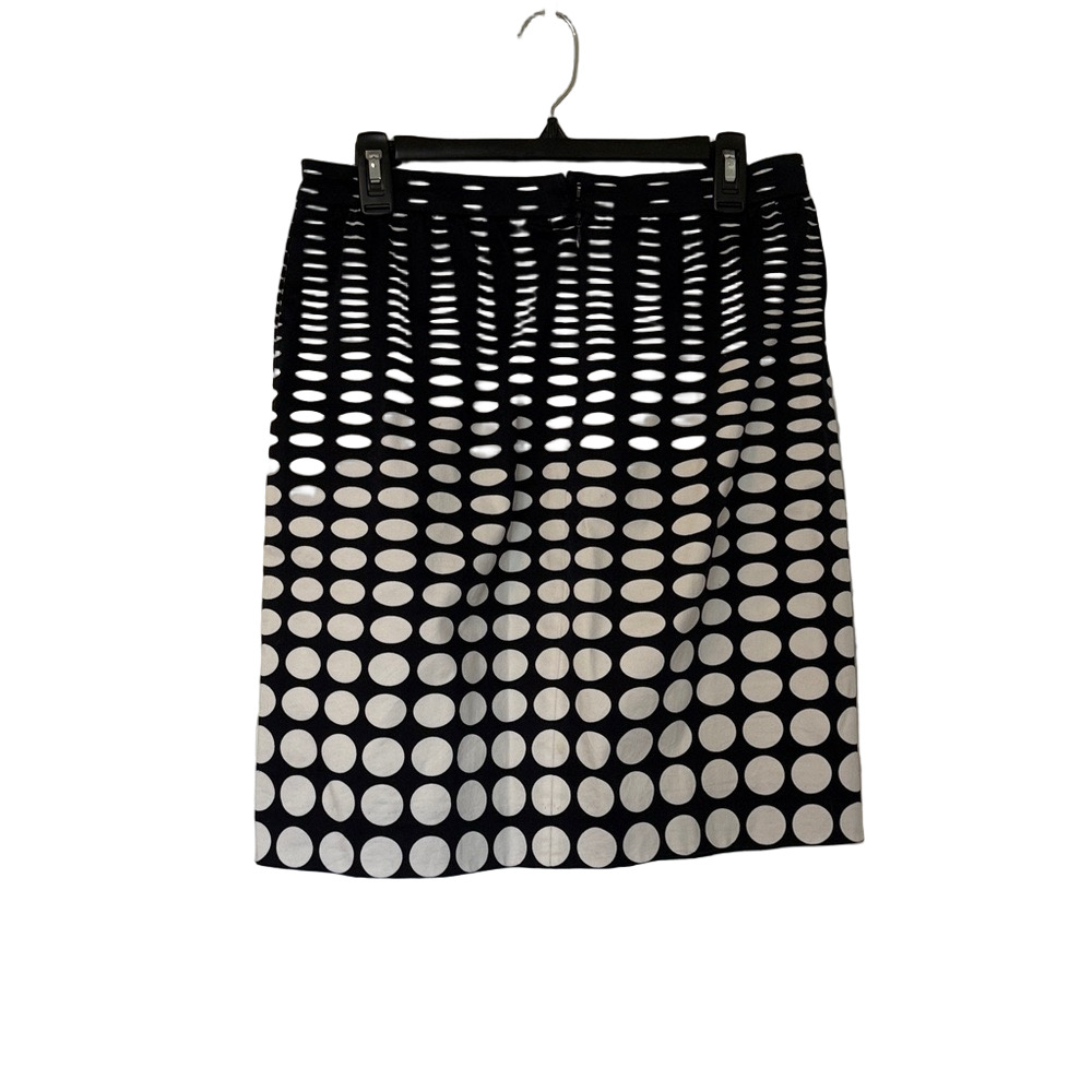 J.Crew Navy Blue White Polka Dot Skirt Women’s Size 8 Preppy A-Line Midi - Picture 2 of 4